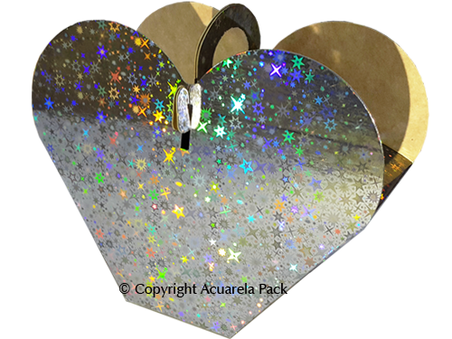 Cajas Corazón. Holográfico estrellas - COD.: 235B